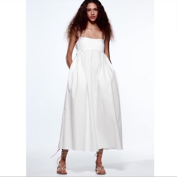 Zara Dresses & Skirts - New Zara White Poplin Voluminous Dress